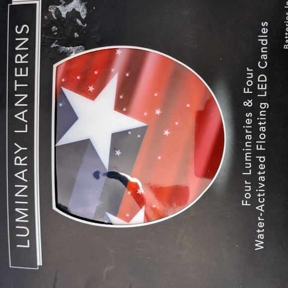 Stars Stripes Luminary Candle Holders Indoor Outdoor USA flameless LED Patriotic - Picture 3 of 3